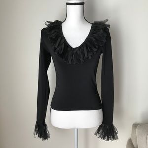 Feel Good Paris Black Long Sleeve Top